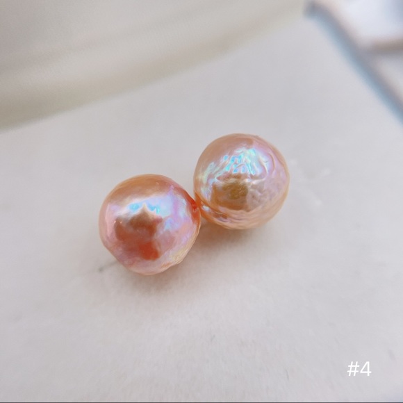 Pearl Studs, Genuine Baroque Edison pearl - Picture 9 of 12